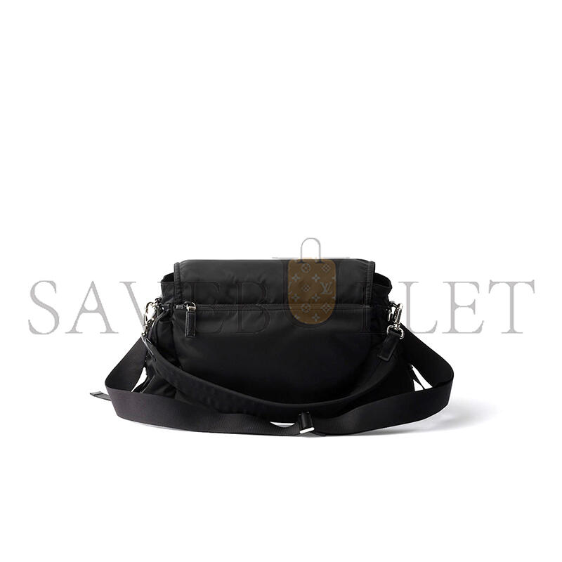 Pra*a explore re-nylon and leather bag 2vd082 (42*22*20cm)